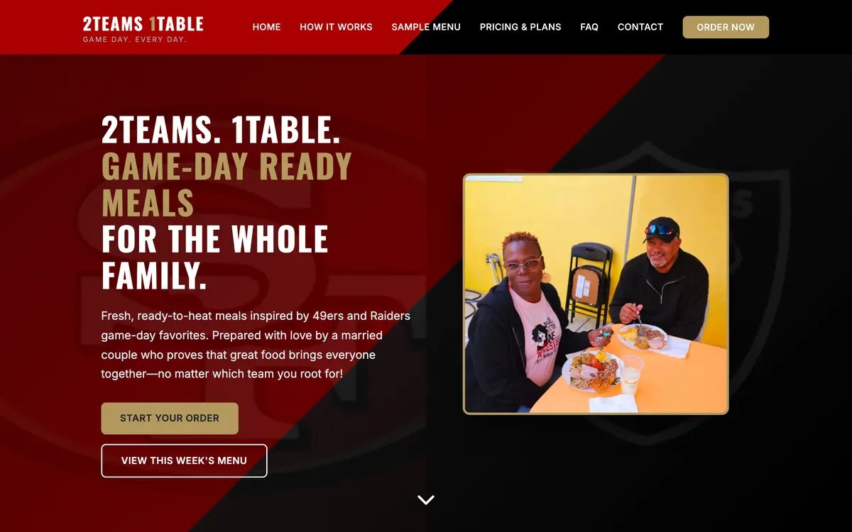 The 2Teams 1Table website