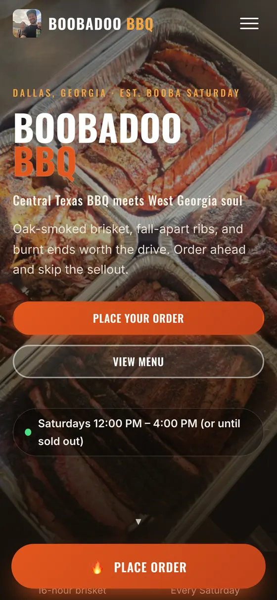 Boobadoo BBQ on a phone
