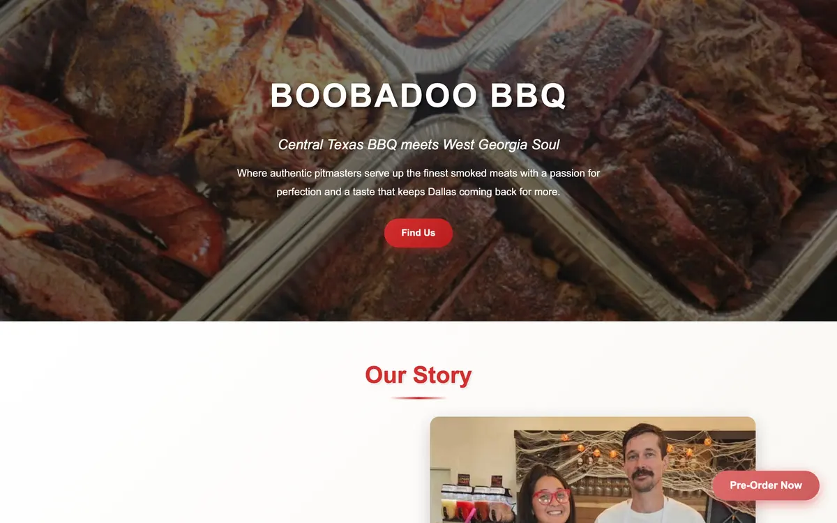 The Boobadoo BBQ (v1) website