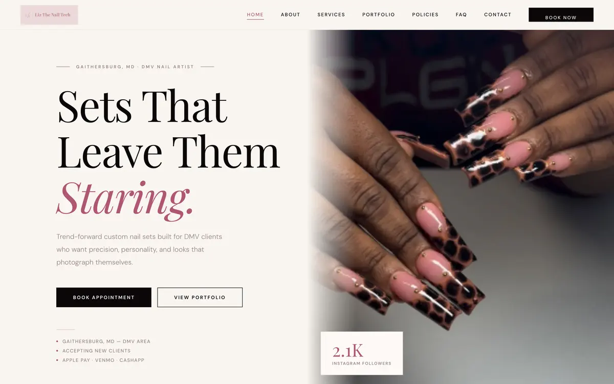 The Liz The Nail Tech website