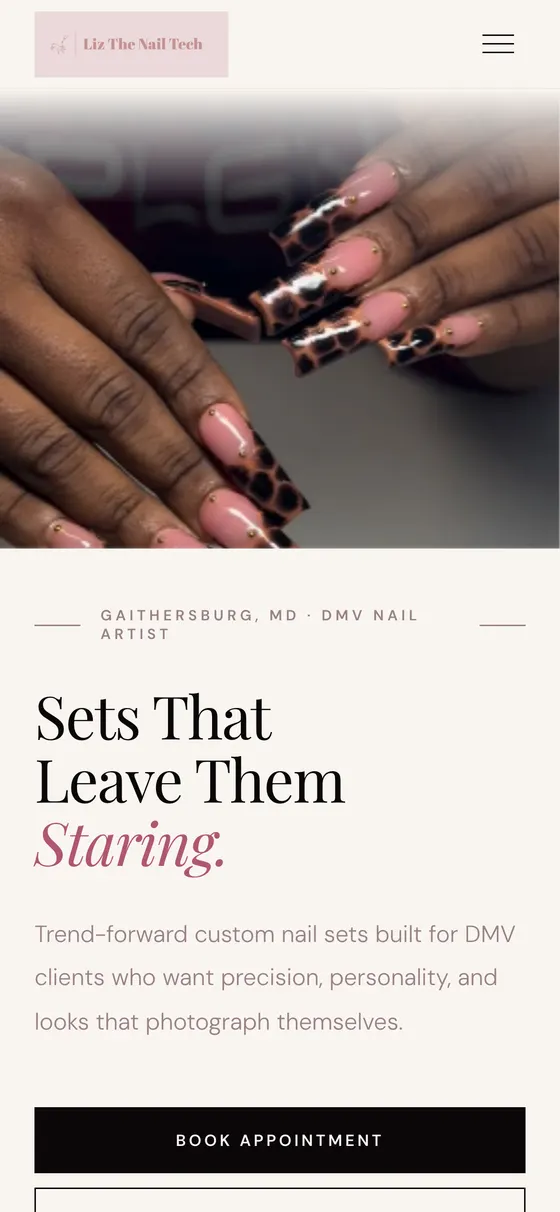 Liz The Nail Tech on a phone