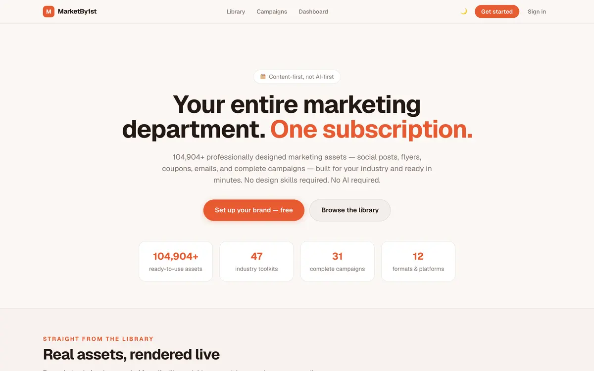 The MarketBy1st website